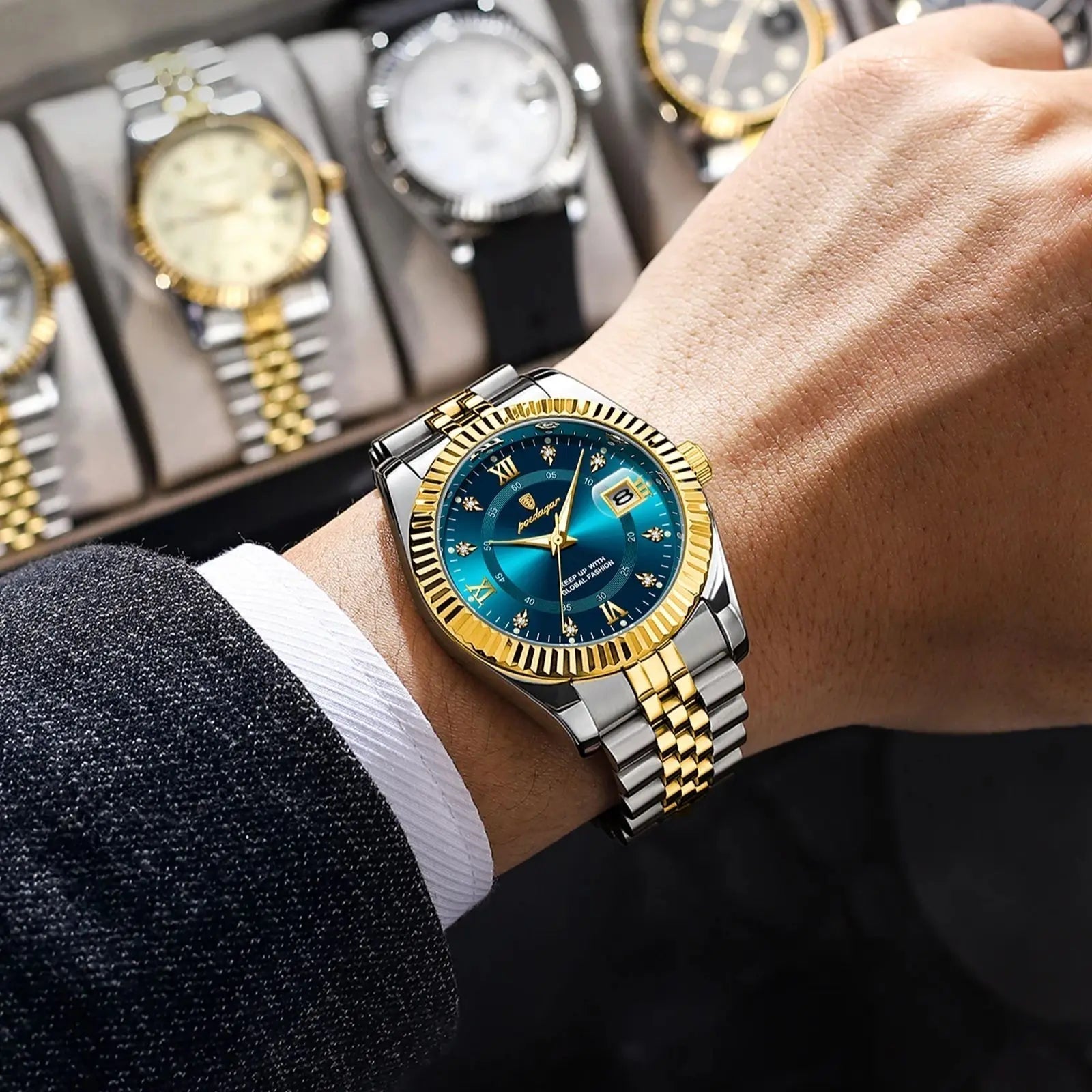 Poedagar Luxus wasserdichte Herrenuhr