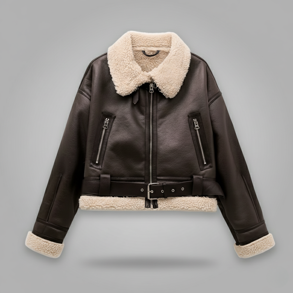 Éclat Parisien™ - מעיל טייסים מעור טבעוני מובחר