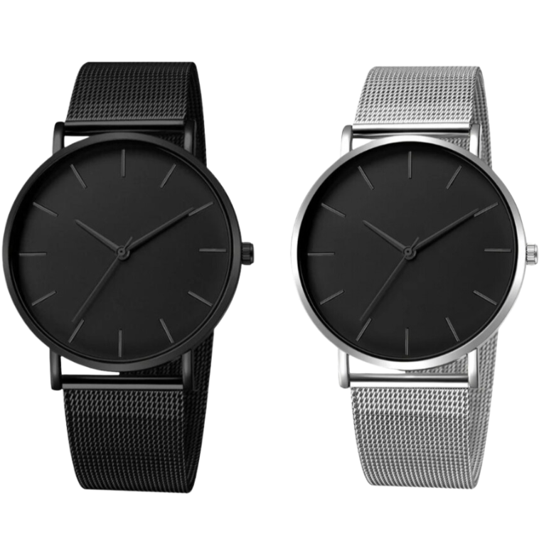 Klassische, minimalistische Herrenuhr aus Edelstahl