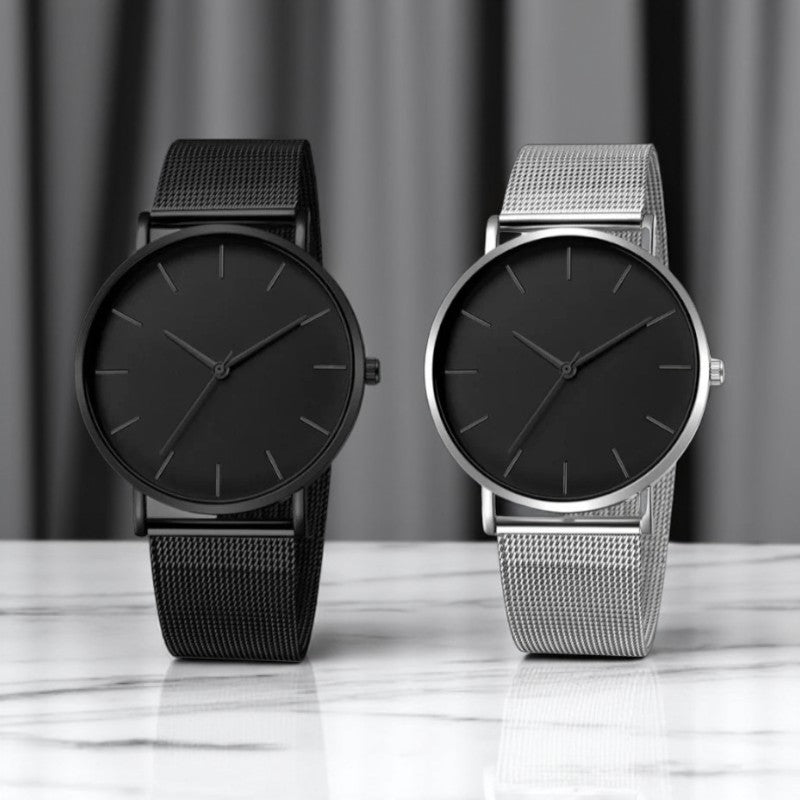 Klassische, minimalistische Herrenuhr aus Edelstahl