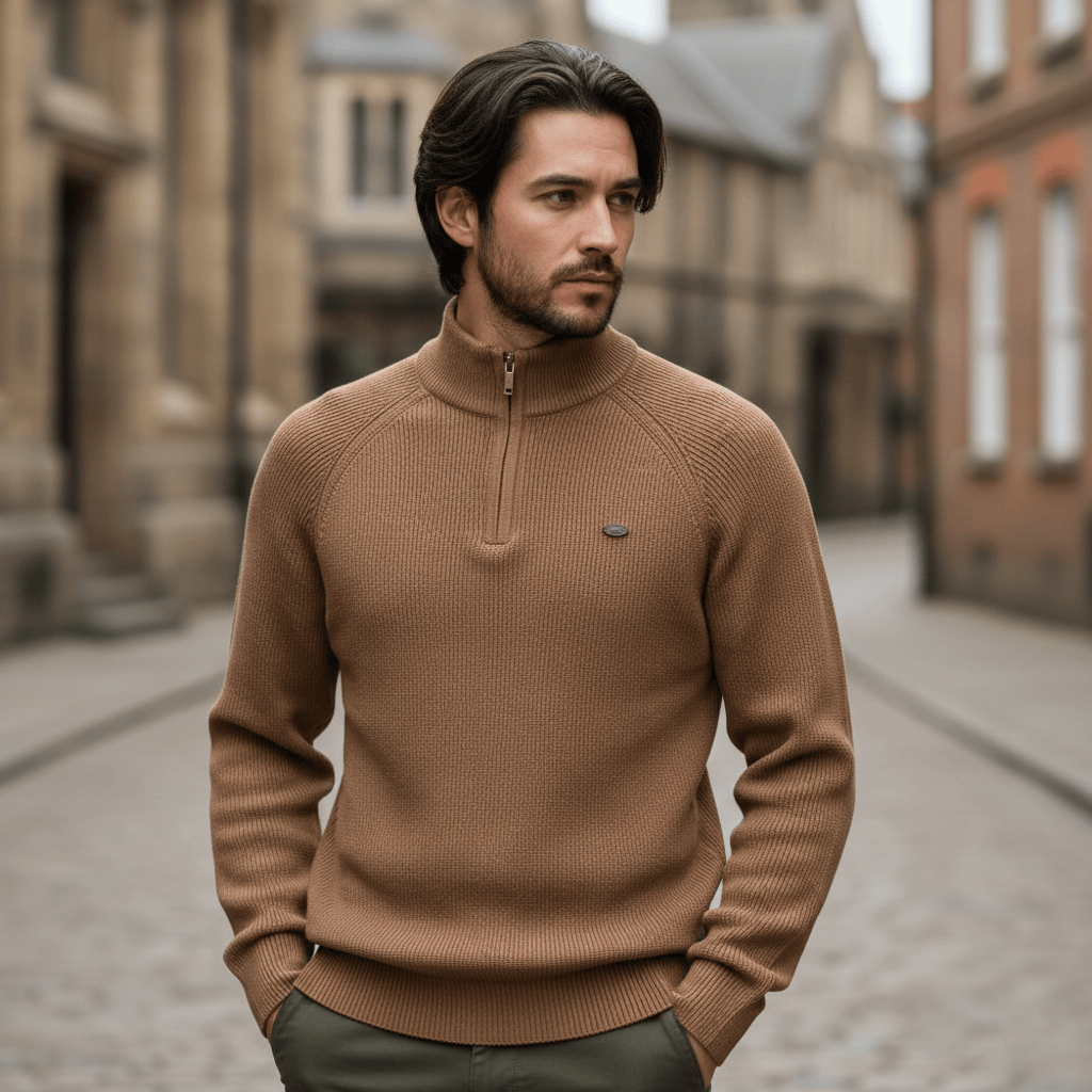 WoolForm™ Yarım Fermuarlı Örgü Kazak