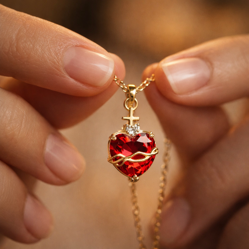 Heilig Hart van Jezus Zirkonia ketting