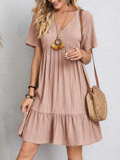 Crepe V-Neck Dress Andorra
