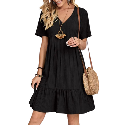 Crepe V-Neck Dress Andorra