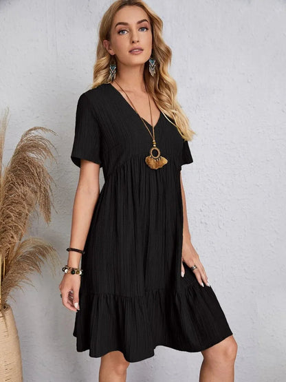 Crepe V-Neck Dress Andorra