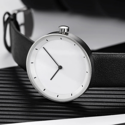Relógio minimalista clássico masculino com pulseira de couro