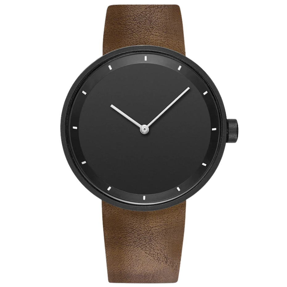 Men’s Classic Minimalist Watch with Leather Strap