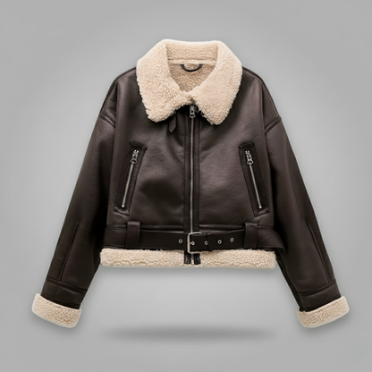 Éclat Parisien - Giacca da aviatore in pelle vegana premium