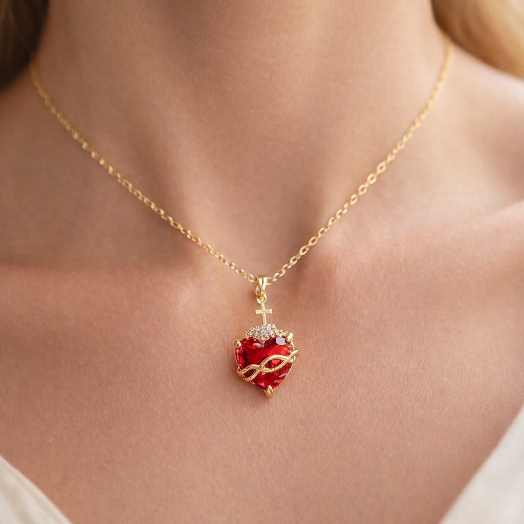 Heilig Hart van Jezus Zirkonia ketting