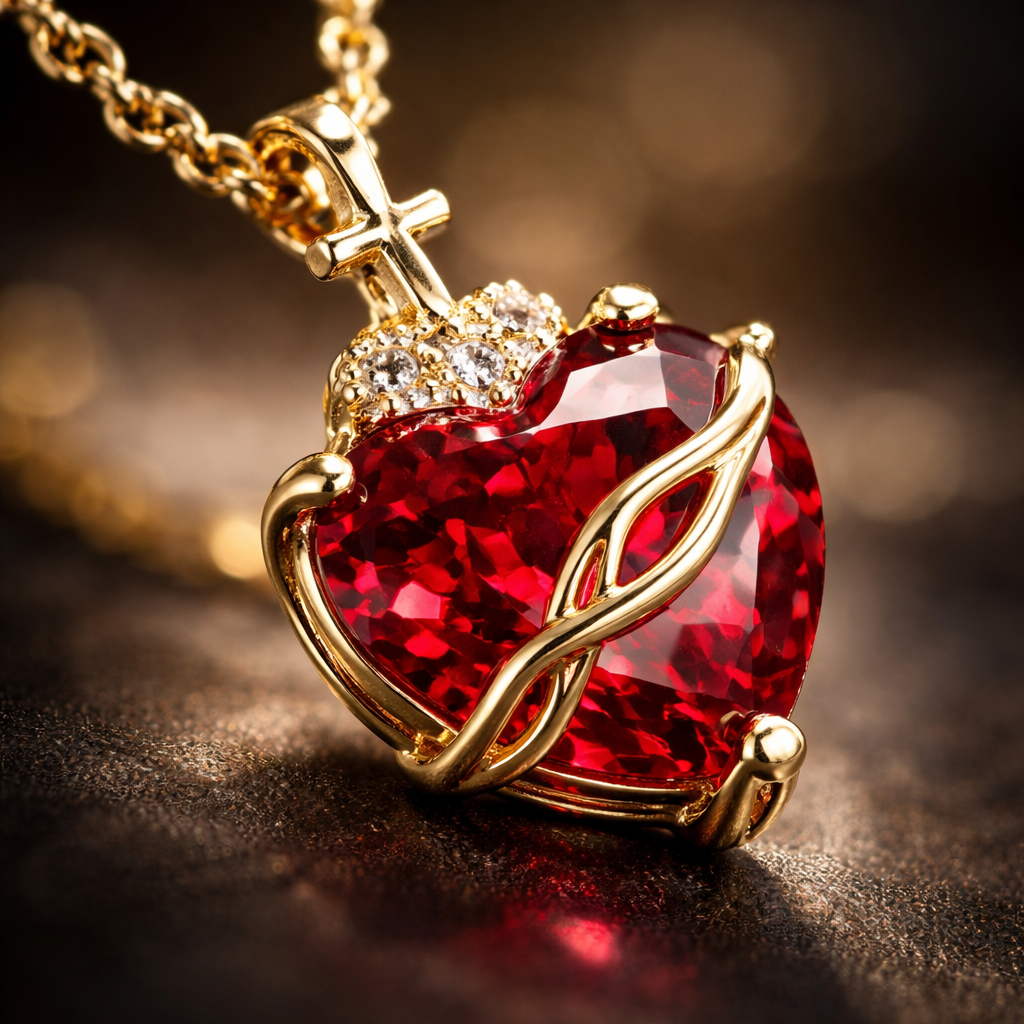 Heilig Hart van Jezus Zirkonia ketting