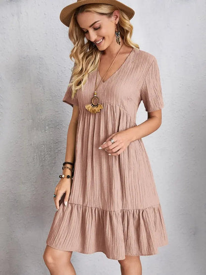 Crepe V-Neck Dress Andorra
