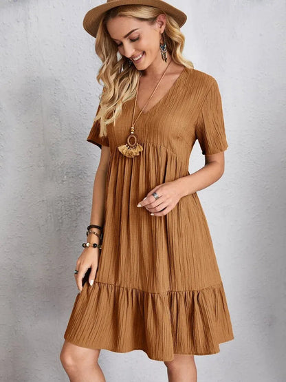 Crepe V-Neck Dress Andorra