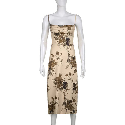 Printed Strap Dress Lux
