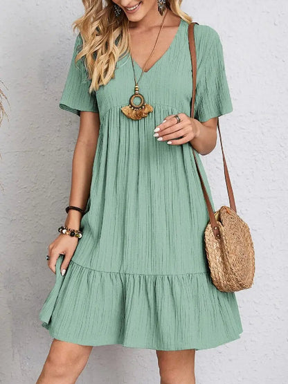 Crepe V-Neck Dress Andorra