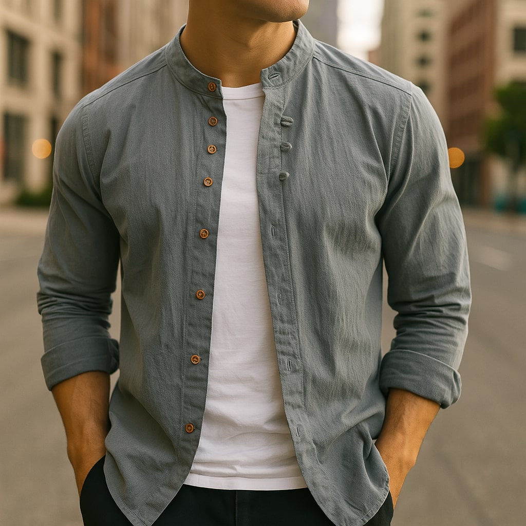 Chemise Hiro en lin et coton